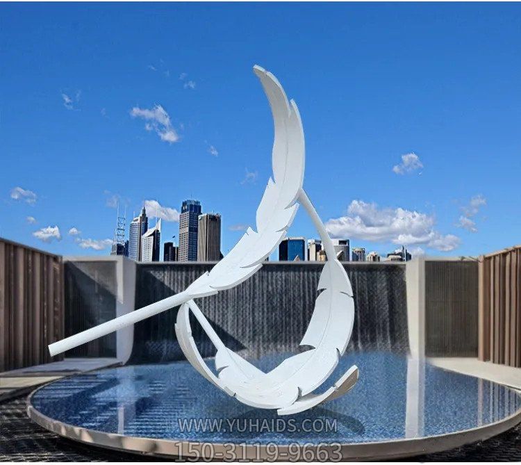 不锈钢镜面抽象创意园林景观大型羽毛博鱼网页版