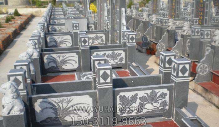 墓园大理黑雕花栏板石雕博鱼网页版