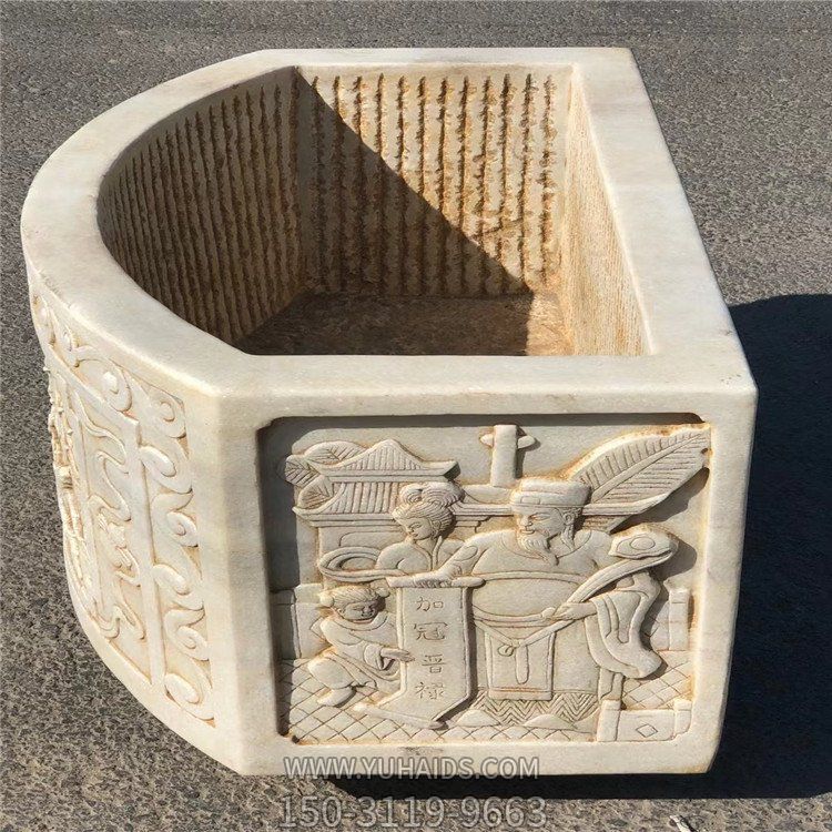 户外庭院石雕鱼缸花盆手工雕刻水槽博鱼网页版