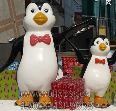 商场玻璃钢彩绘大小企鹅博鱼网页版