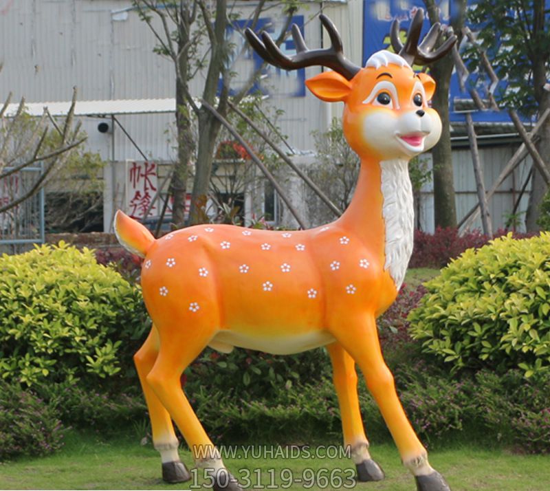 公园玻璃钢彩绘树脂梅花鹿博鱼网页版