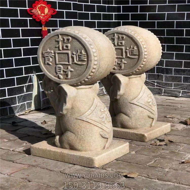 仿古大理石石雕 庭院门鼓石摆件博鱼网页版