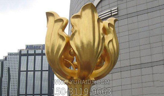 广场创意不锈钢金色紫荆花博鱼网页版