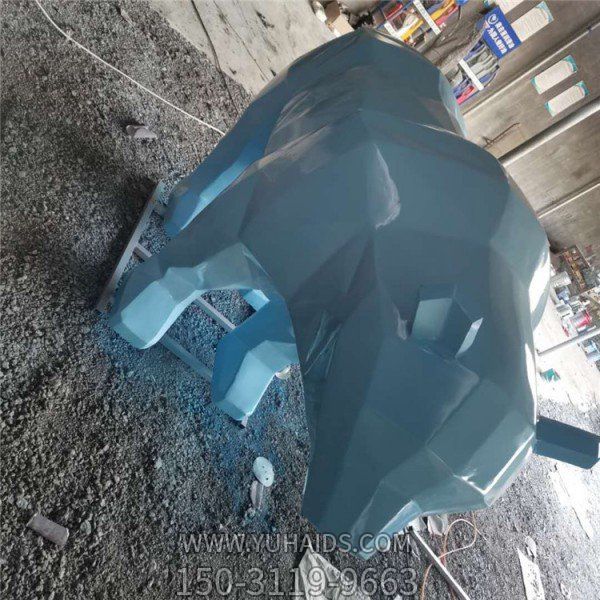 几何户外公园玻璃钢彩绘块面北极熊博鱼网页版