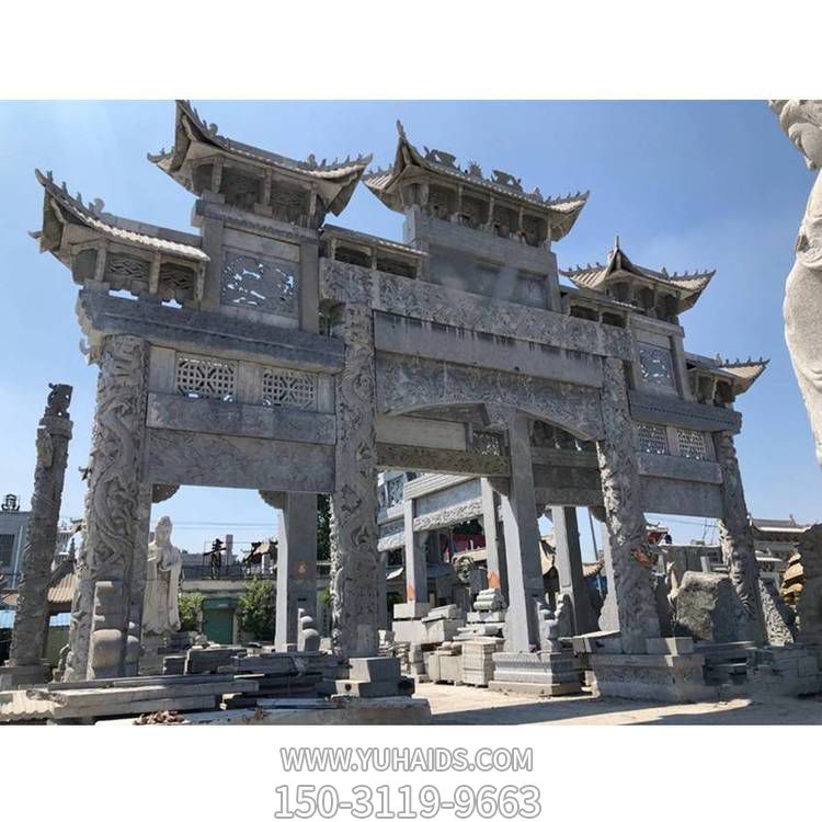 大理石石雕园林景观摆件大型中式牌坊博鱼网页版