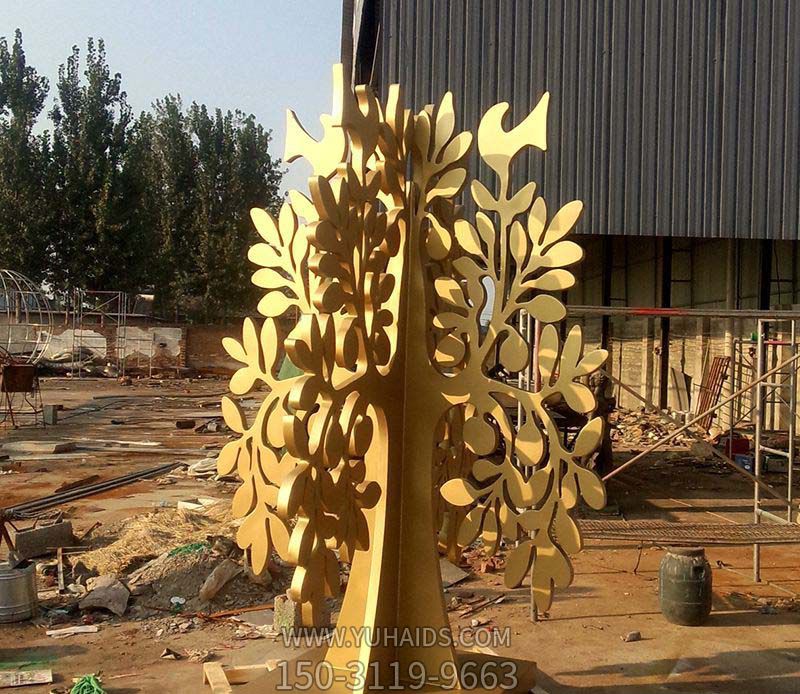 园林景区烤漆不锈钢树叶博鱼网页版