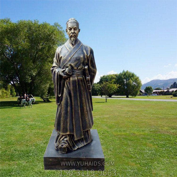 古代名人博鱼网页版校园广场公园铜雕摆件