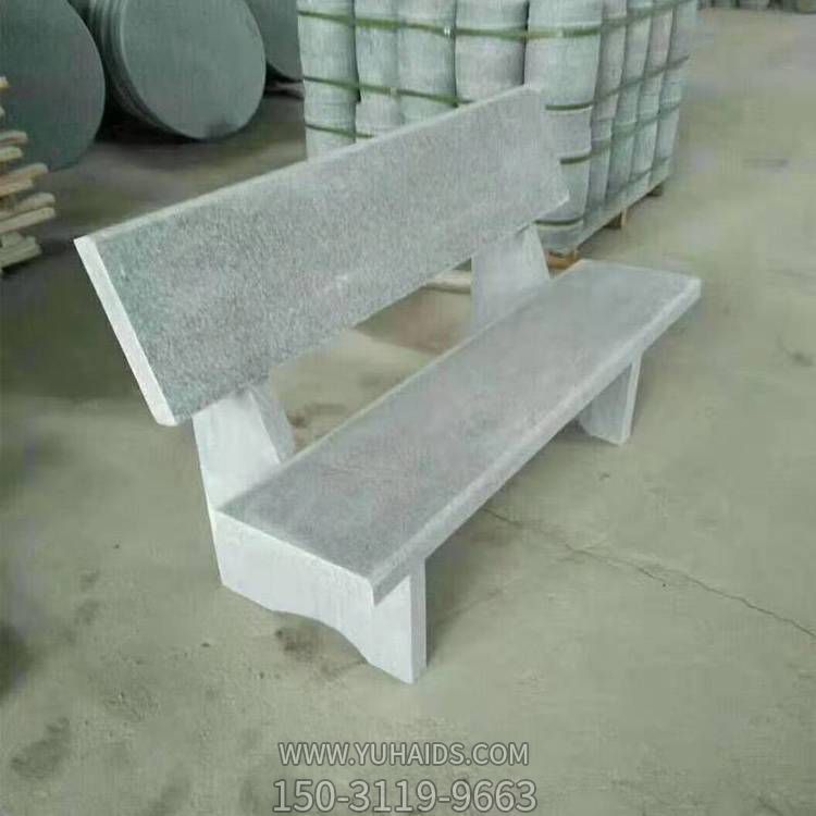 景区公园摆放天然石材花岗岩雕刻靠背长石凳博鱼网页版