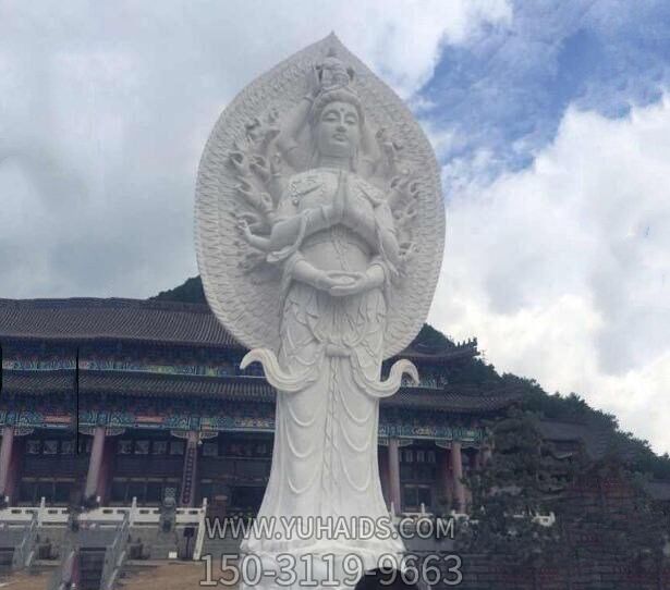 户外景点大型汉白玉石雕千手观音博鱼网页版
