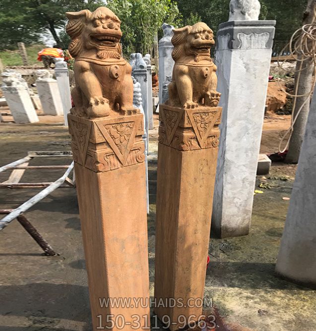 医院景观做旧狮子博鱼网页版拴马柱