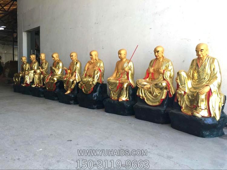 玻璃钢彩绘喷金烤漆室内仿制十八罗汉博鱼网页版