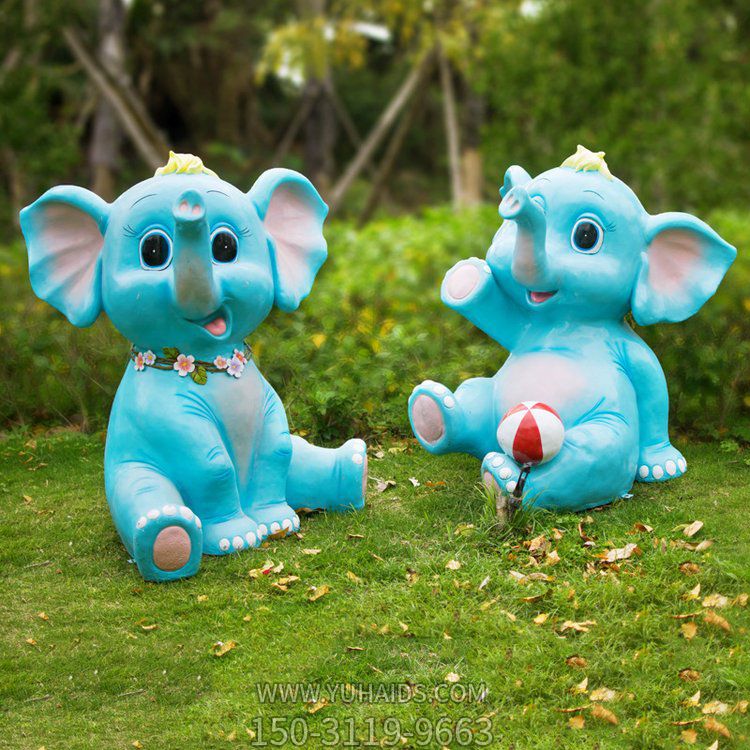 公园草坪玻璃钢卡通小象博鱼网页版