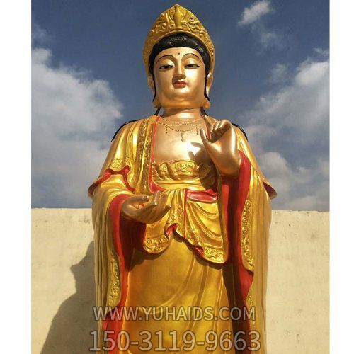 彩绘铜观音博鱼网页版户外景区寺院大型摆件