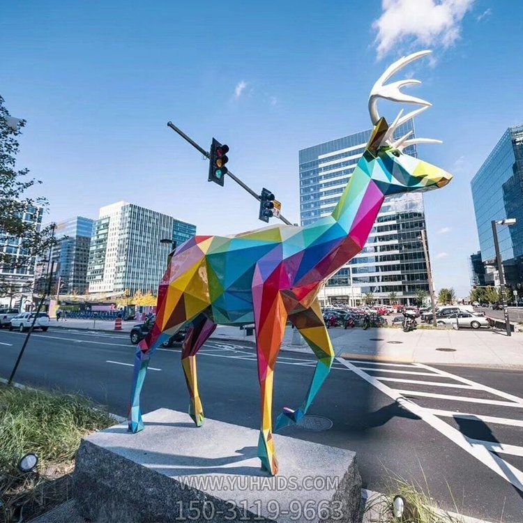 广场几何彩绘抽象园林梅花鹿博鱼网页版