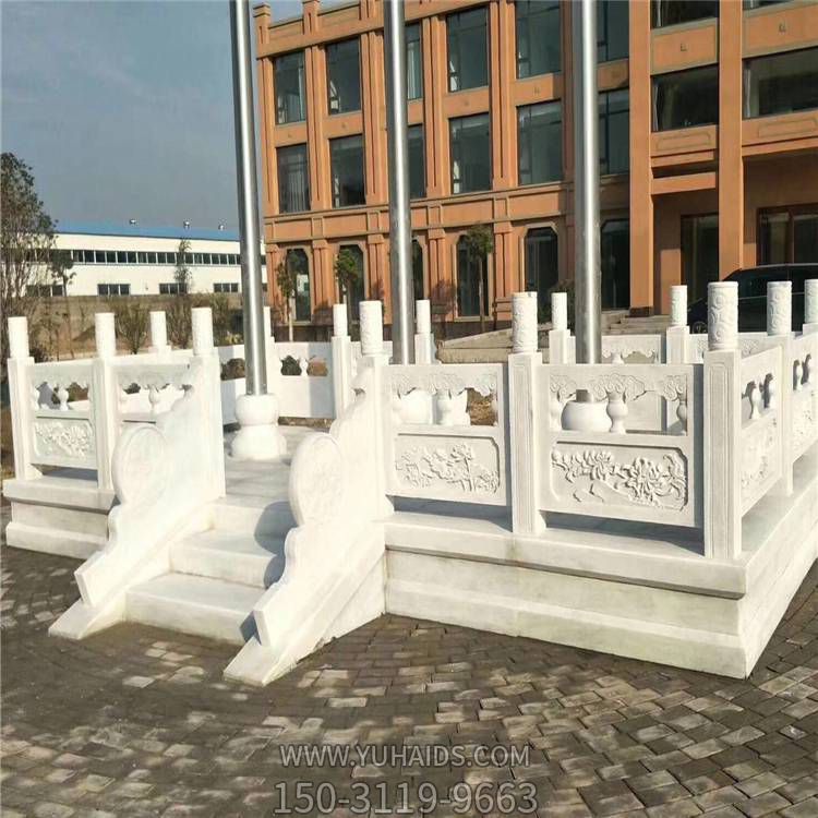 汉白玉旗台栏杆学校广场升旗台栏杆花岗岩石雕旗台护围栏板博鱼网页版