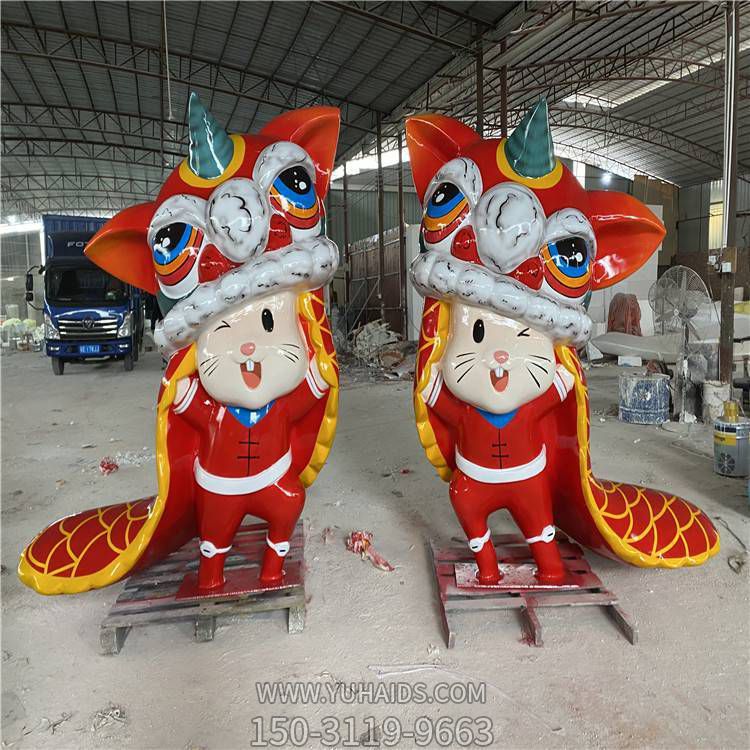 玻璃钢动物博鱼网页版 造型新年生肖卡通鼠博鱼网页版