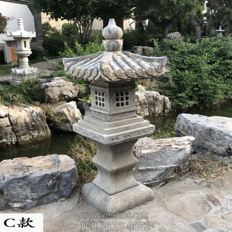 日式庭院草坪落地仿古青石灯塔摆件博鱼网页版