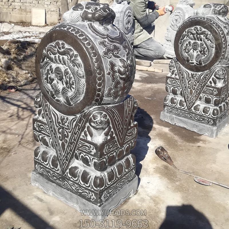 花岗岩抱鼓石门墩仿古做旧大型摆件博鱼网页版公司门口装饰