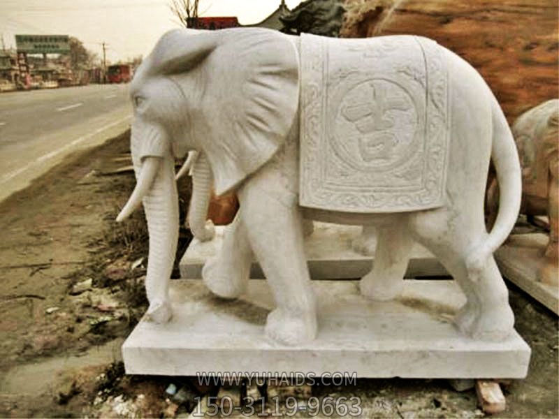街道汉白玉石雕大象博鱼网页版