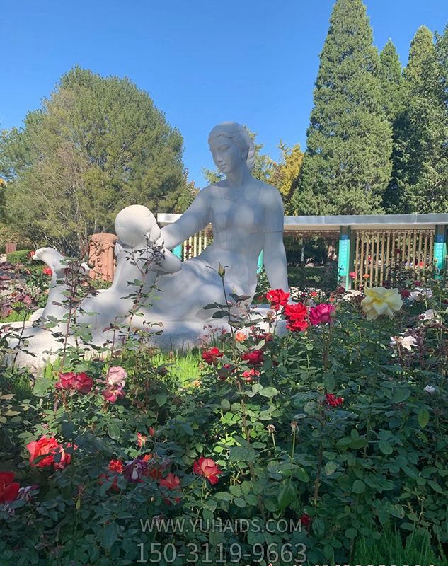 花园创意汉白玉母子博鱼网页版