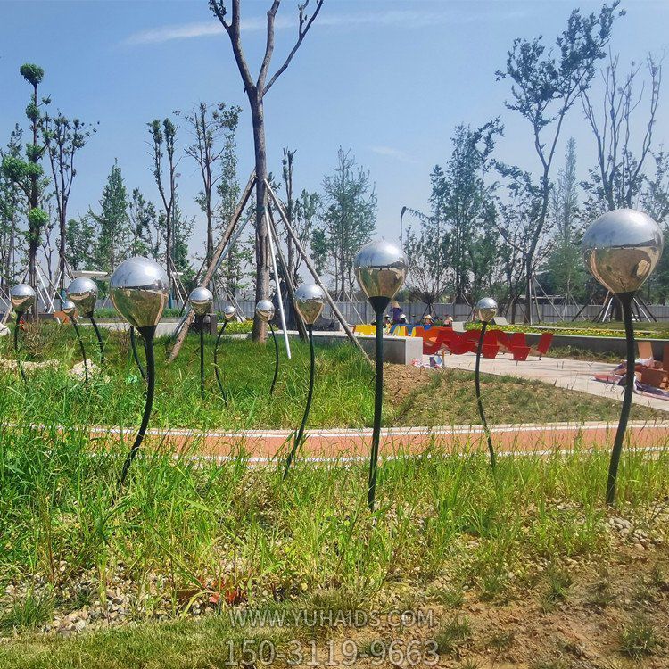 公园草坪装饰不锈钢镜面抽象亮化灯泡博鱼网页版