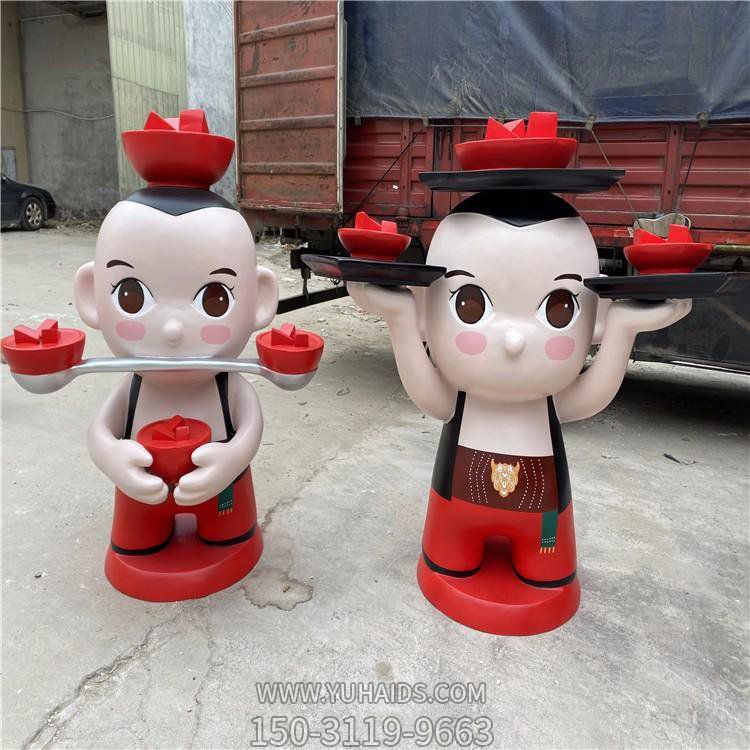 饭店火锅店玻璃钢卡通彩绘店小二博鱼网页版