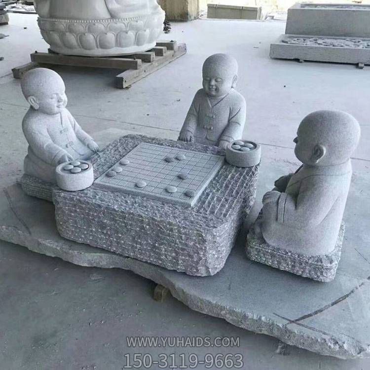 庭院草坪奇趣景观摆件花岗岩小沙弥人物雕像博鱼网页版