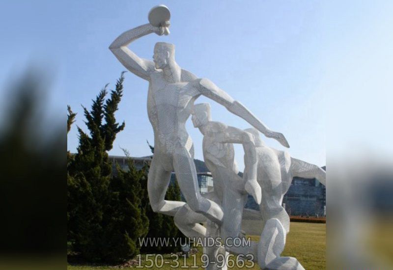 园林景区不锈钢抽象打乒乓球人物博鱼网页版