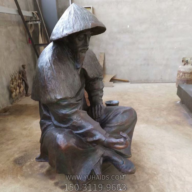 玻璃钢仿铜户外景观钓鱼老翁博鱼网页版