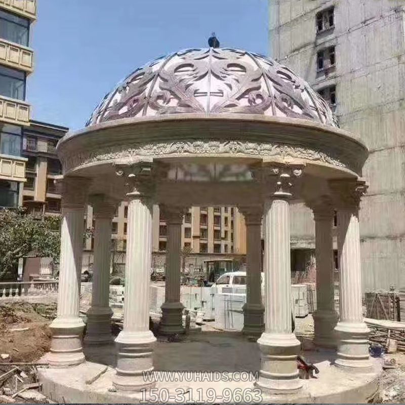 西式园林别墅摆放罗马柱圆拱铁艺凉亭装饰品博鱼网页版