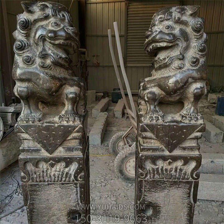 青石石雕景观庭院大型拴马桩博鱼网页版