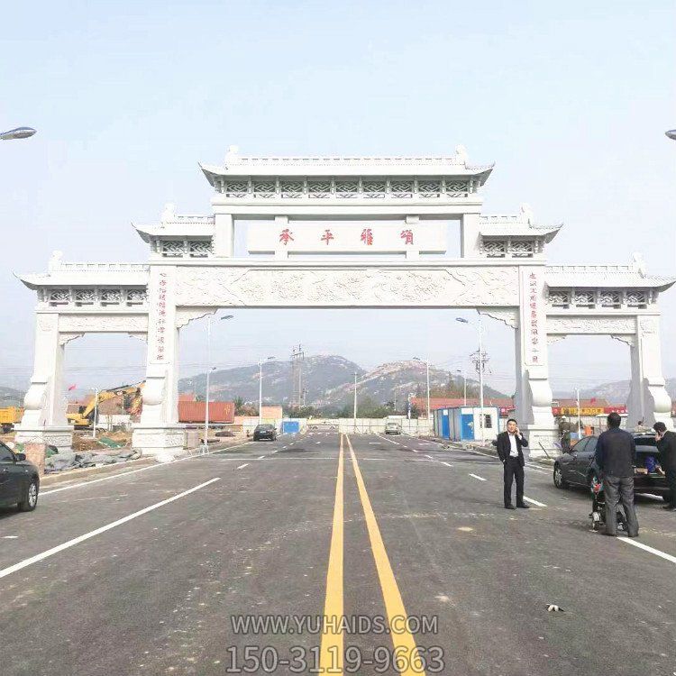 大理石石雕户外村口街道大型石牌坊博鱼网页版