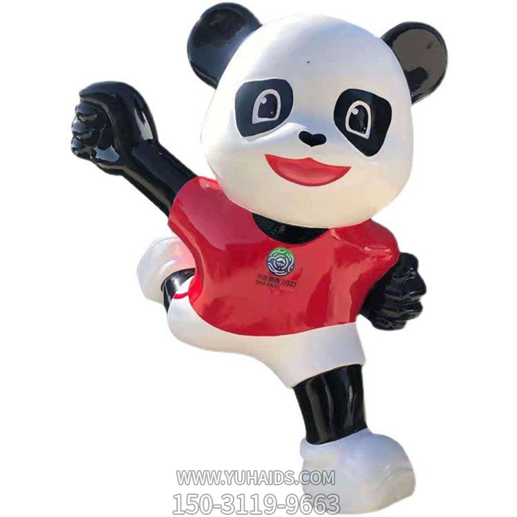 玻璃钢卡通吉祥物熊猫摆件博鱼网页版