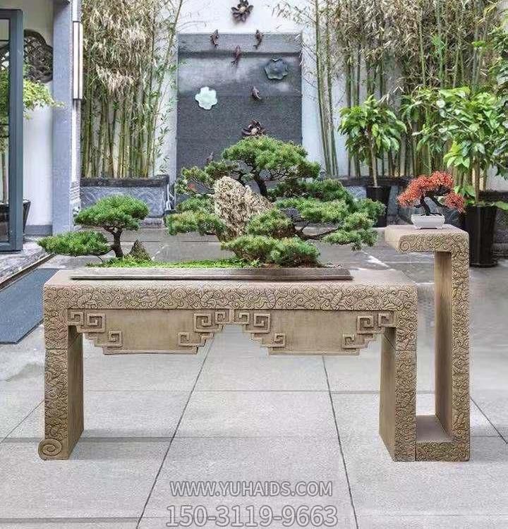 天然大理石浮雕中式花架庭院盆景摆件博鱼网页版