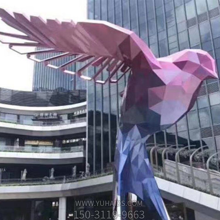 商场门口大型抽象几何彩绘鸟博鱼网页版