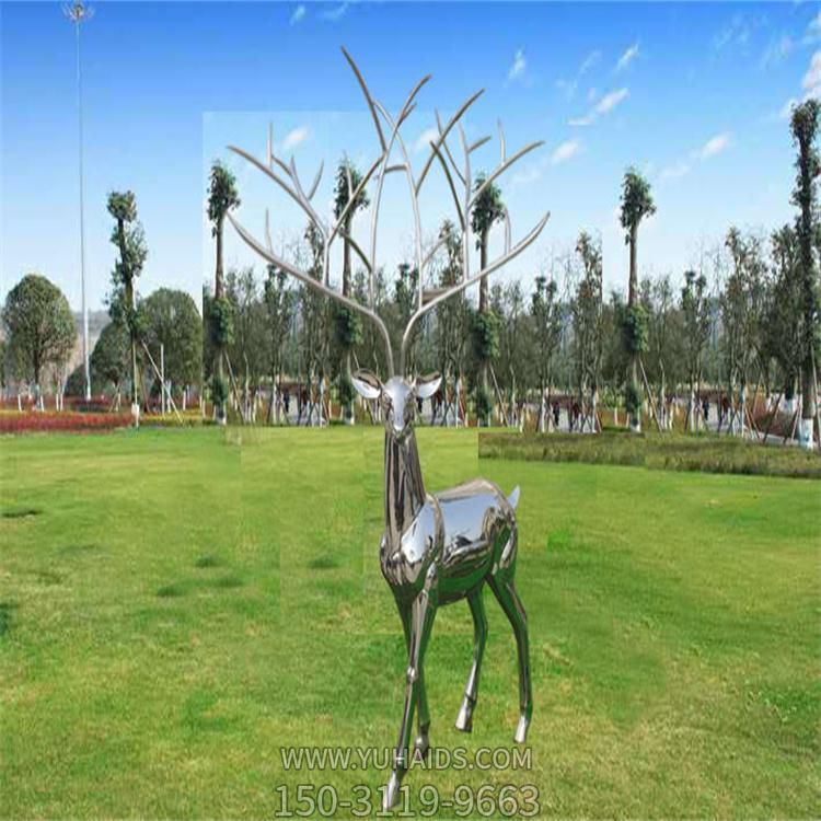 不锈钢镜面户外公园抽象梅花鹿博鱼网页版