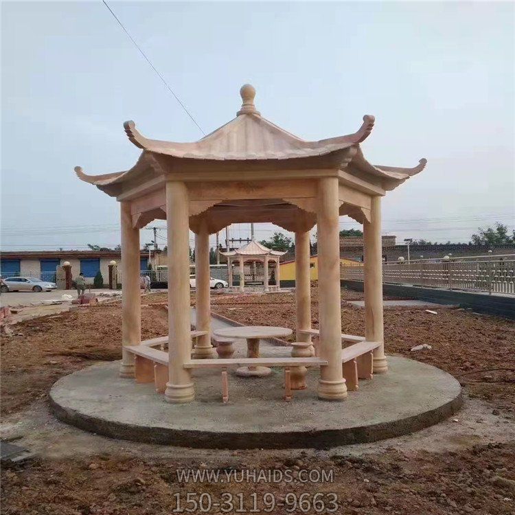户外园林大型大理石石雕凉亭博鱼网页版