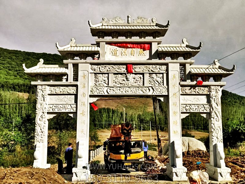 寺院山门青石仿古建筑斗拱门楼牌坊博鱼网页版