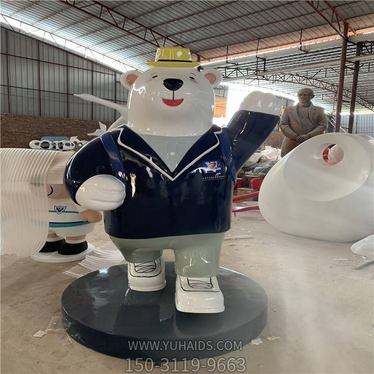 会展摆放玻璃钢卡通主题熊吉祥物公仔博鱼网页版