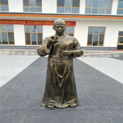 城市街道玻璃钢仿铜古代人物博鱼网页版