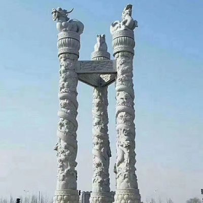 户外广场大理石石雕浮雕龙柱博鱼网页版