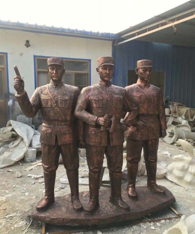 景区园林玻璃钢仿铜八路军博鱼网页版