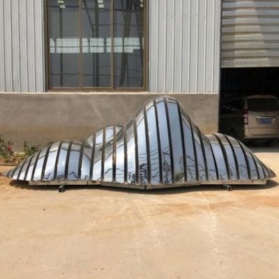 不锈钢镜面切片抽象假山摆件酒店会所喷泉装饰博鱼网页版