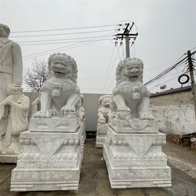 大理石石雕庭院别墅门口镇宅招财狮子博鱼网页版