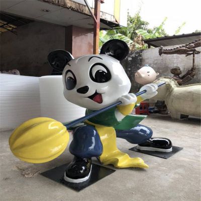 商场美陈摆件玻璃钢卡通创意熊猫博鱼网页版