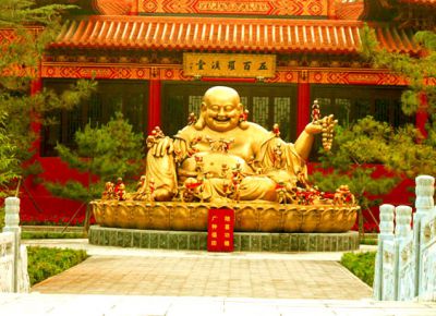 户外大型景观不锈钢喷金烤漆弥勒佛博鱼网页版