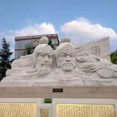 大型景观卫青与霍去病石刻浮雕头像博鱼网页版户外园林霍去病博鱼网页版