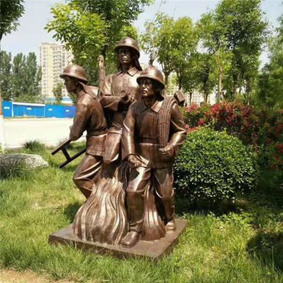 消防主题玻璃钢仿铜消防员博鱼网页版