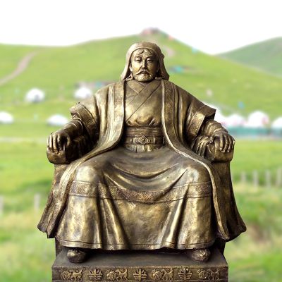 玻璃钢仿铜坐姿成吉思汗博鱼网页版