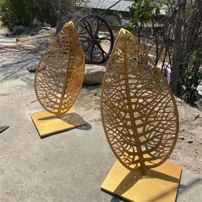 手工喷漆制作不锈钢镂空树叶小区会所景观博鱼网页版